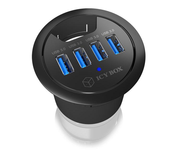 ICY BOX HUB USB 3.0 - 4x USB (audio, montaż do biurka) - 622645 - zdjęcie 3
